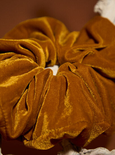Tan Velvet Hair Scrunchie