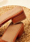 Square Toe Mule Sandals, Brown, large