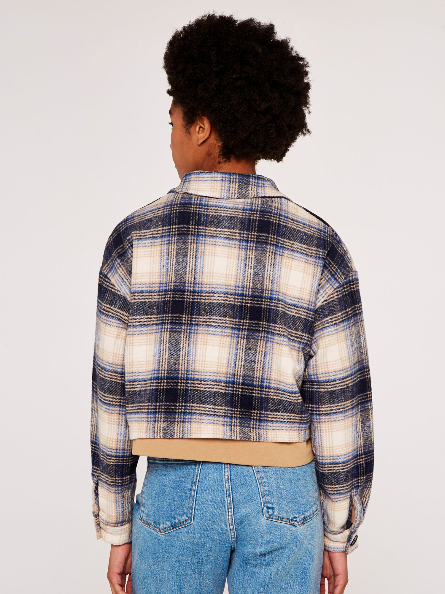 Navy cropped discount jacket womens