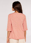 Irregular Spot Asymmetric Wrap Top, Pink, large