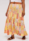 Ditsy Fusion Crinkle Skirt, Orange, large