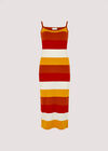 Striped Bodycon Midi Dress, Orange, large