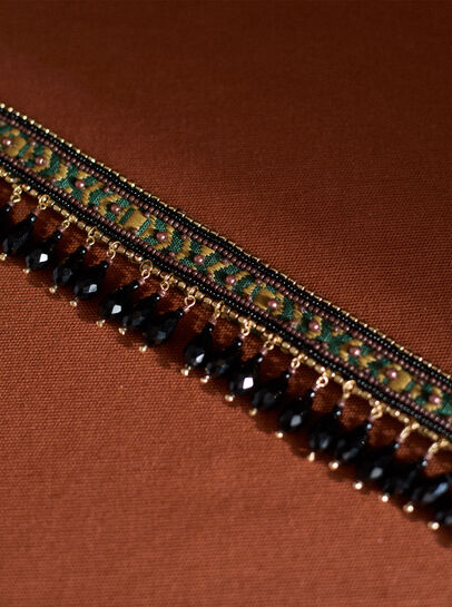 Beaded Stone Choker Necklace