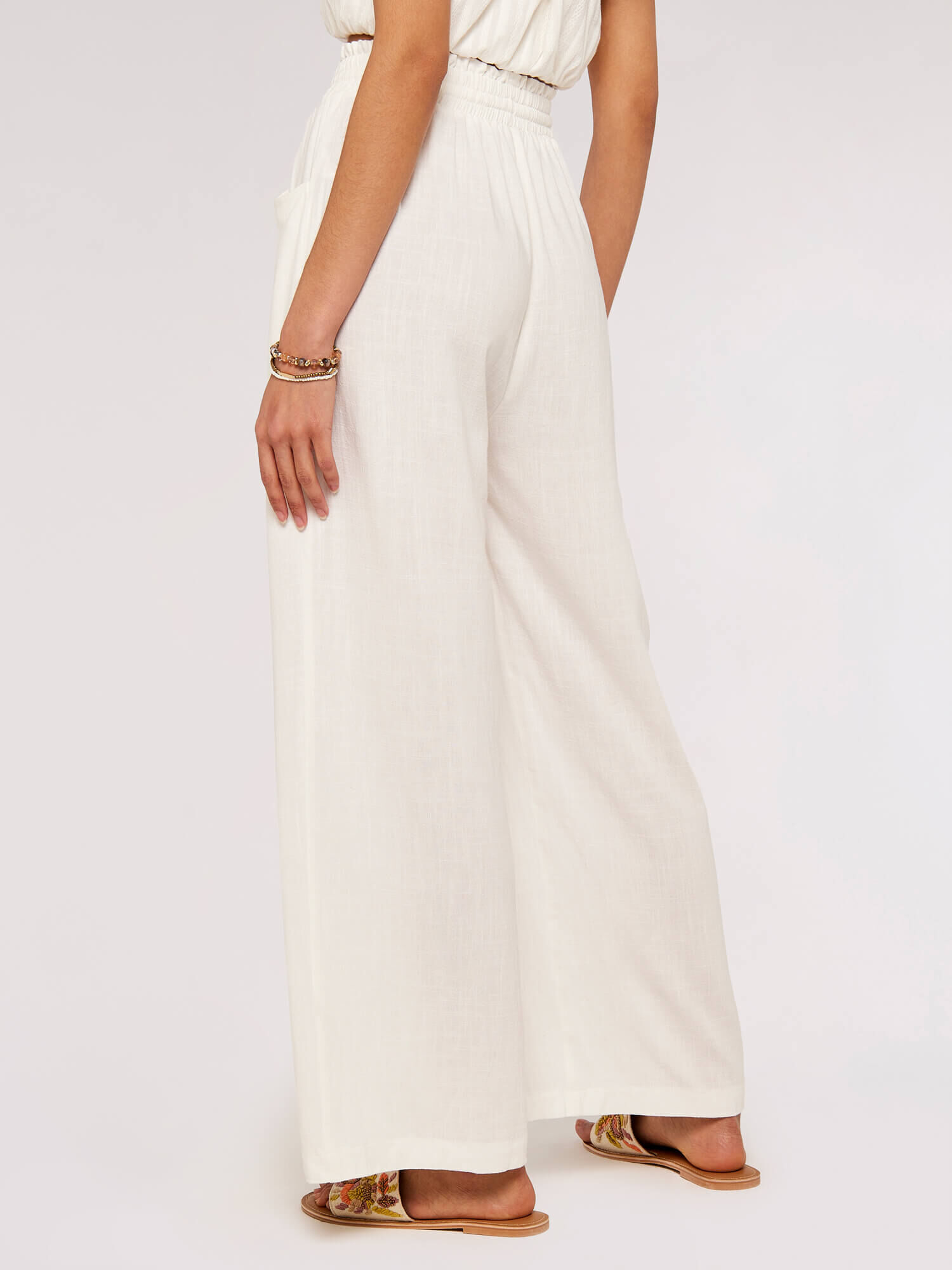 Linen Wide Leg Trousers | Apricot Clothing