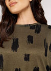 Curve Brushstroke hem Top, Khaki, large