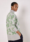 Flower Oversized Mock Neck Jumper, Grey, large