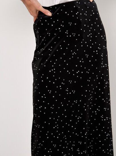 Star Velvet Midi Skirt