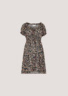 Ditsy Floral Milkmaid Mini Dress, Navy, large