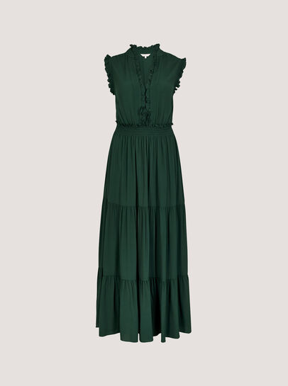 V-Neck Ruffle Tiered Maxi Dress