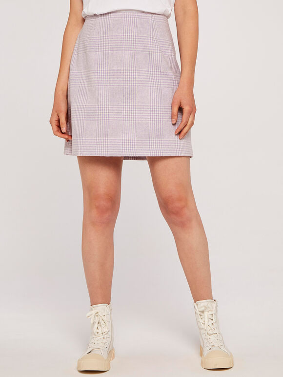 Houndstooth Skirt, Lilac, large