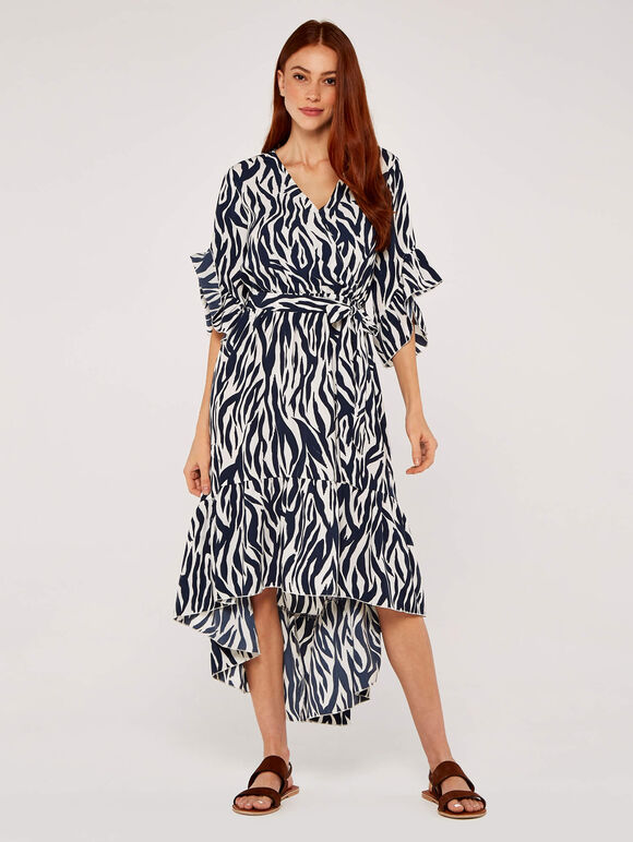 Zebra Print Dip Hem Dress | Clothing
