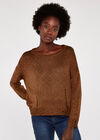 Distressed Slub Knit Jumper, Rust, large