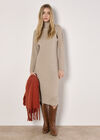 Roll Neck Kntted Midi Dress, Stone, large