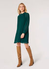 Chiffon Plisse Mini Dress, Green, large