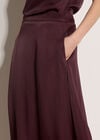 Satin A-Line Maxi Skirt, Purple, large