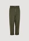 Mid-Rise Straight Leg Trousers, Khaki, large