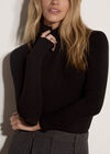 Super-Soft Turtleneck Jersey Top, Black, large