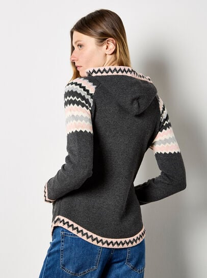 Chevron Sparkle Hooded Jumper