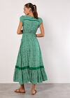 Robe longue à imprimé pois, Vert, grand