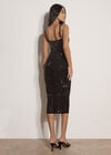 Rhinestone Studded Midi Dress, Black, large