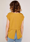 Split Back Tee, Mustard, large