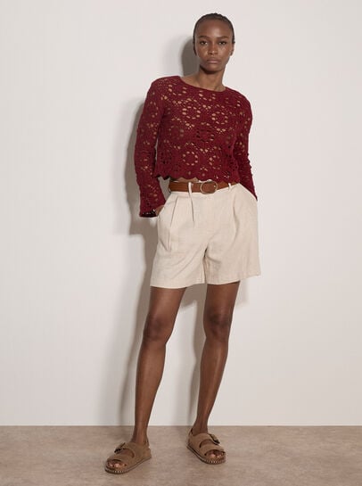 Boho Floral Cotton Crochet Top