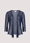 Boléro tricoté léger et transparent, bleu marine, grand
