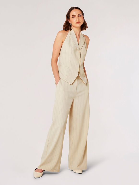 Pinstripe Waistcoat & Palazzo Trousers, , large