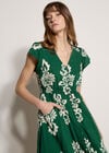 Folk Floral Midi Dress, Green, large