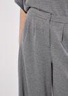 Wide Leg Dogtooth Trousers, Black, large