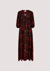 Floral Print Wrap Maxi Dress
, Rust, large