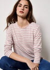 Soft Slub Jersey Stripe Top, Pink, large