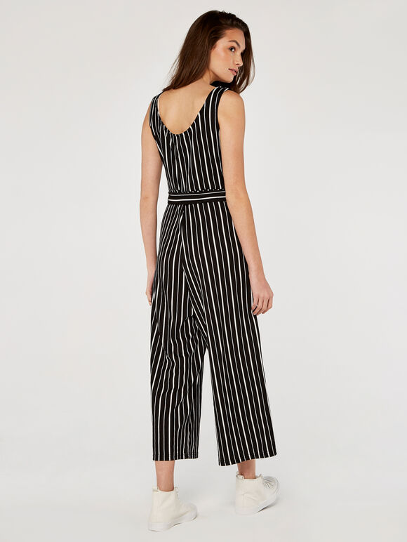 Stripe Pocket Jumpsuit, Black, large