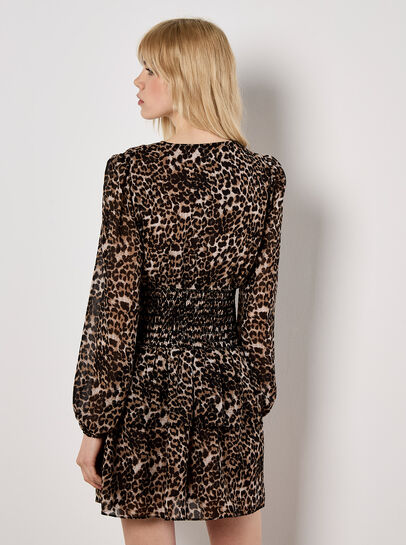 Leopard Print Tiered Mini Dress