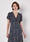 Animal Print Midaxi Dress, Navy, large