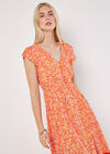 Robe longue fleurie à petites fleurs, Orange, grand