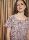 Lounge-T-Shirt mit Camo-Leopardenmuster, Pink, groß
