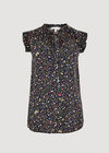 Floral Forest Top, Navy, large