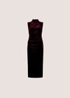Velvet Bodycon Midaxi Dress, Burgundy, large