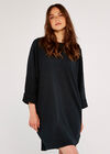 Ribbed Cocoon Mini Dress, Green, large