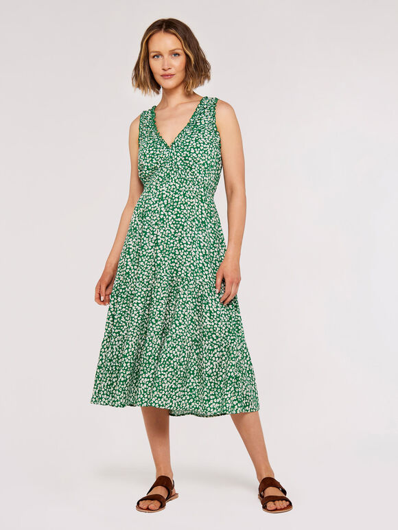 Daisy Smock Dress, Green, large