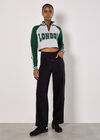 Cropped London Zip Jumper, Green, large