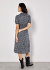 Floral Fruit Wrap Midi Dress, Navy, large