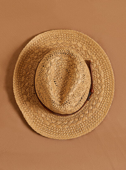 Raffia Straw Fedora Hat