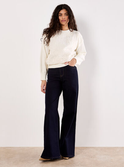 Sequin Embroidered Floral Panel Jumper