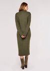 Chunky Knit Midi Dress, Khaki, large