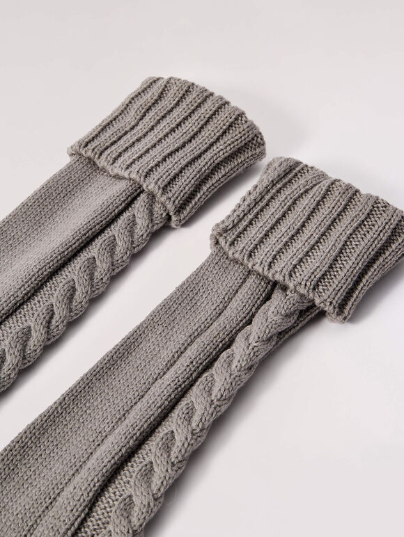 Long Leg Warming Socks, Grey, large