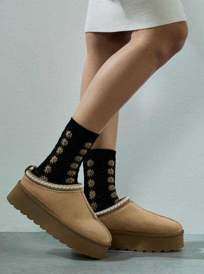 Cosy Slip On Platform Boots