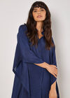 Oversized Textured Kaftan, Navy, large