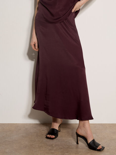 Soft Woven A-Line Midi Skirt